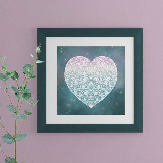 Mandala Heart Celestial Print