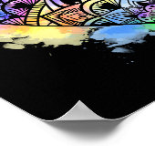 Mandala Heart Multicolor Waterverf Print (Hoek)