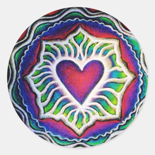 Mandala Heart Sticker (Voorkant)