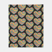 Mandala Hearts Fleece Deken (Voorkant)