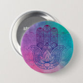 Mandala Henna | Lotus Hand Ronde Button 7,6 Cm (Voorkant /achterkant)