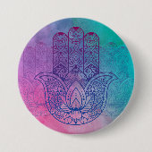 Mandala Henna | Lotus Hand Ronde Button 7,6 Cm (Voorkant)