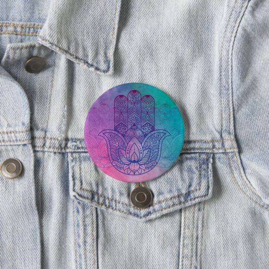 Mandala Henna | Lotus Hand Ronde Button 7,6 Cm (In situ)