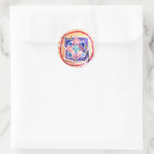 Mandala hert Classic Ronde Sticker, Glanzend Sticker (Tas)