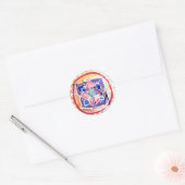 Mandala hert Classic Ronde Sticker, Glanzend Sticker (Envelop)