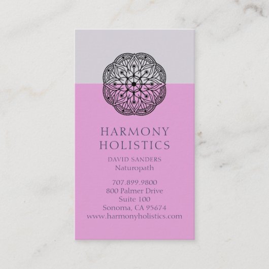 Mandala Holistic Health Visitekaartje (Voorkant)