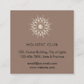 Mandala Holistic Lotus Floral Zen Meditatie Yoga Vierkante Visitekaartje (Achterkant)