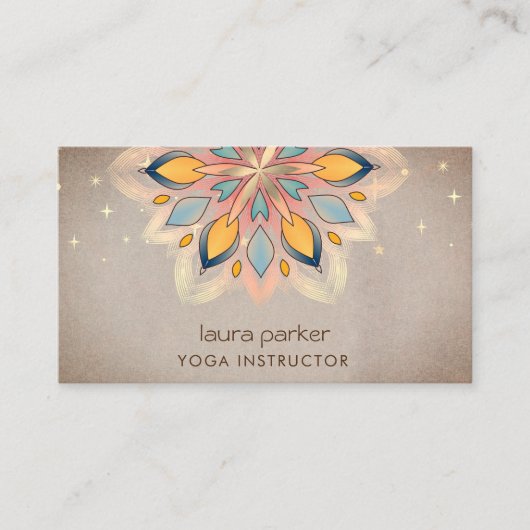 Mandala Holistic Lotus Floral Zen Meditatie Yoga Visitekaartje (Voorkant)