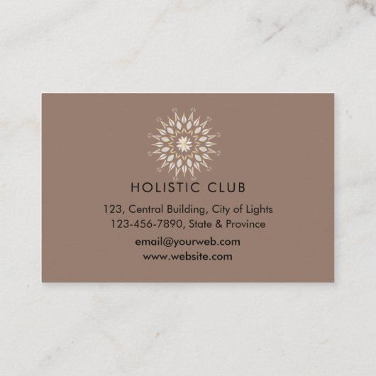 Mandala Holistic Lotus Floral Zen Meditatie Yoga Visitekaartje (Achterkant)