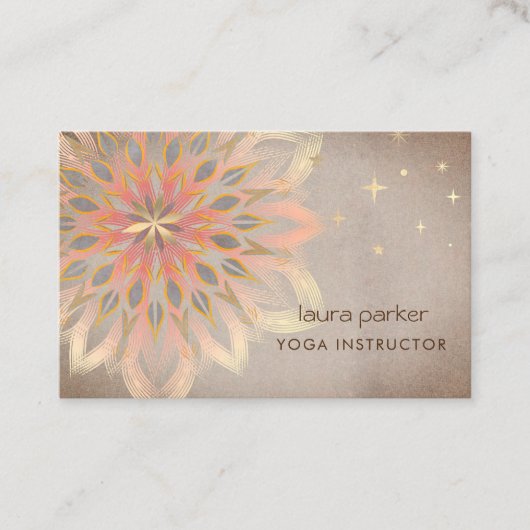 Mandala Holistic Lotus Floral Zen Meditatie Yoga Visitekaartje (Voorkant)