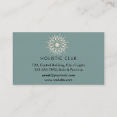 Mandala Holistic Lotus Floral Zen Yoga Blauwgroen Visitekaartje (Achterkant)