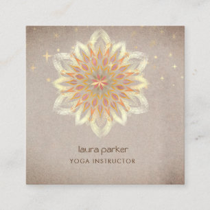 Mandala Holistische Lotus Bloemige Zen Meditatie Y Vierkante Visitekaartje
