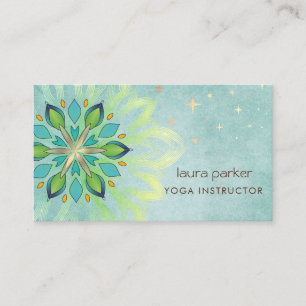 Mandala Holistische Lotus Bloemige Zen Yoga Teal Visitekaartje