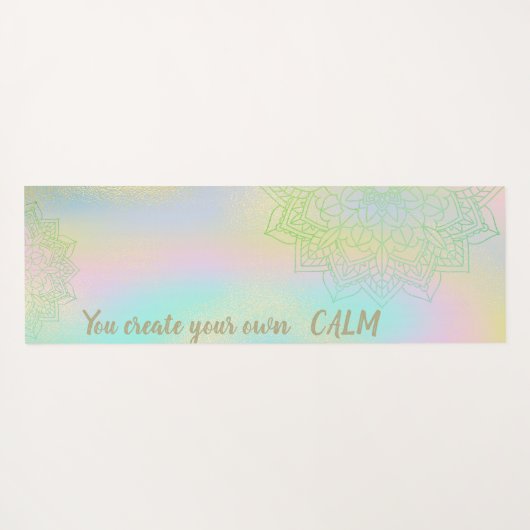 Mandala Holographic - Je Creëer je eigen rust Yogamat (Achterkant (horizontaal))