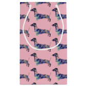 Mandala Hond, Dachshund Custom Gift Bag Klein Cadeauzakje (Achterkant)