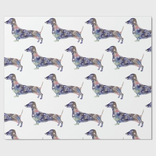 Mandala Hond, Dachshund Glossy Wrapping Papier (Vlak)