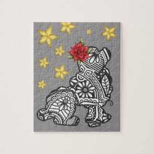 Mandala hond met sterren legpuzzel