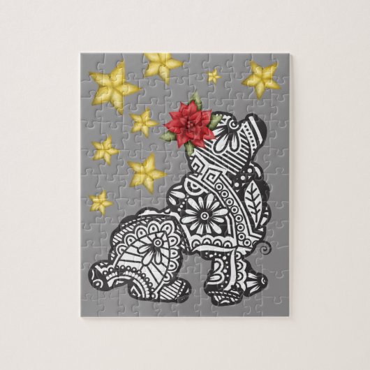 Mandala hond met sterren legpuzzel (Verticaal)