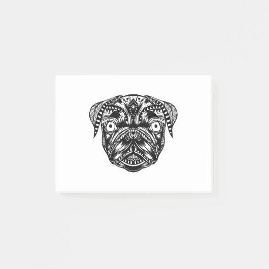 Mandala Hond Pugs Kop Ontwerp Post-it® Notes (Voorkant)