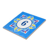 Mandala  huisnummer dat kan worden aangepast tegeltje (Zijkant)