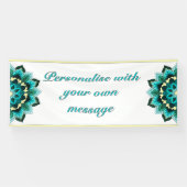 Mandala in aqua spandoek (Horizontaal)