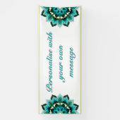 Mandala in aqua spandoek (Verticaal)