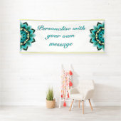 Mandala in aqua spandoek (Insitu)