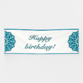 Mandala in aqua spandoek (Horizontaal)