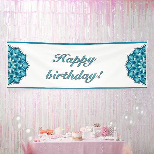 Mandala in aqua spandoek (Feest)