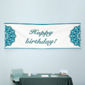 Mandala in aqua spandoek (Beurs)