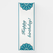 Mandala in aqua spandoek (Verticaal)