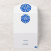 Mandala in blauw all in one uitnodiging (Buitenkant)