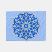 Mandala in blauw Fleece Deken (Voorkant (Horizontaal))