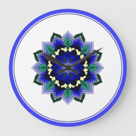 Mandala in blauw grote klok