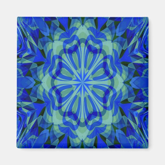 Mandala in Blauw.... Magneet (Voorkant)