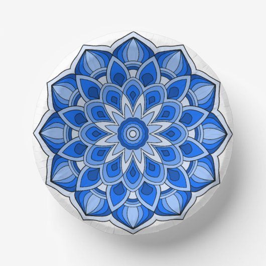 Mandala in blauw Papier Bord (Voorkant)