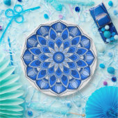 Mandala in blauw Papier Bord (Feest)