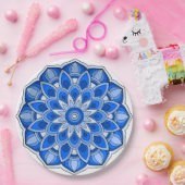 Mandala in blauw Papier Bord (Feest)