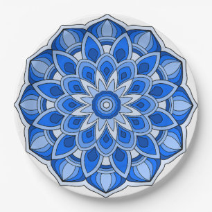 Mandala in blauw Papier Bord