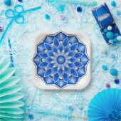 Mandala in blauw Papier Bord (Feest)