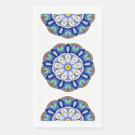 Mandala in blauw servet (Voorkant)