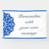 Mandala in blauw spandoek (Horizontaal)