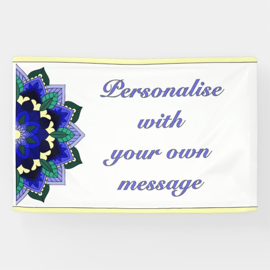 Mandala in blauw spandoek (Horizontaal)