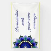 Mandala in blauw spandoek (Verticaal)