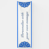 Mandala in blauw spandoek (Verticaal)