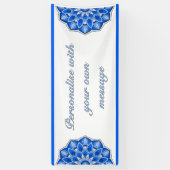 Mandala in blauw spandoek (Verticaal)