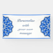 Mandala in blauw spandoek (Horizontaal)