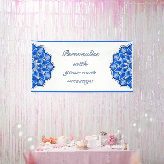 Mandala in blauw spandoek (Feest)