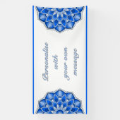 Mandala in blauw spandoek (Verticaal)