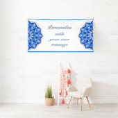 Mandala in blauw spandoek (Insitu)